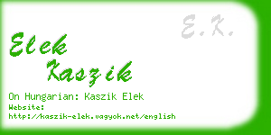 elek kaszik business card